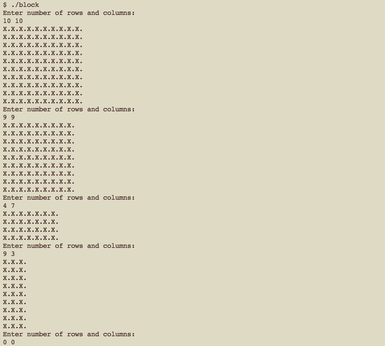 block program example