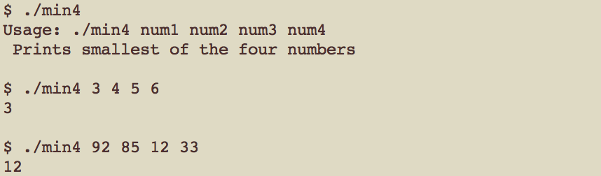 min4 program example