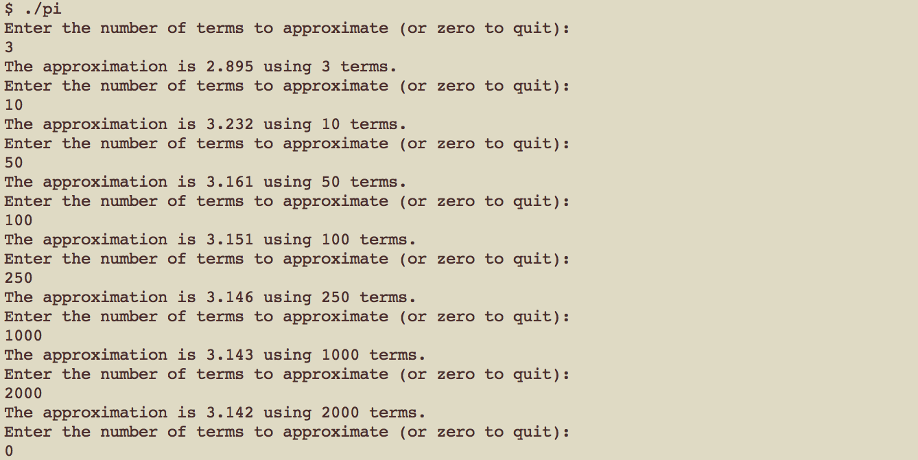 pi program example